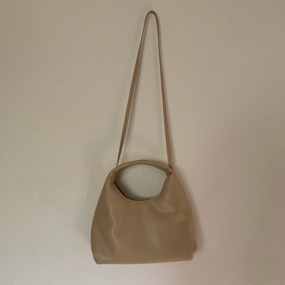 Tan pleather purse